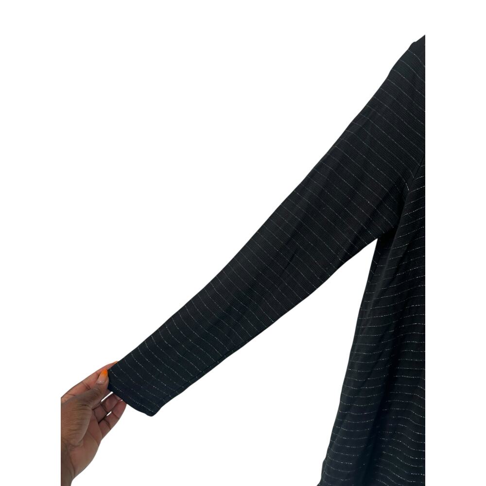 J. Jill Wearever Collection Shirt Cowl Neck Long Sleeve Black Striped Small - Picture 6 of 11